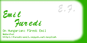 emil furedi business card
